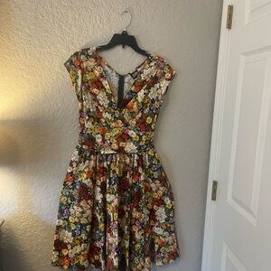 Retrolicious Multicolor Floral Midi Dress